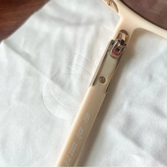 Chloe Cream Scallop Accent Vintage Sunglasses - Picture 11 of 12